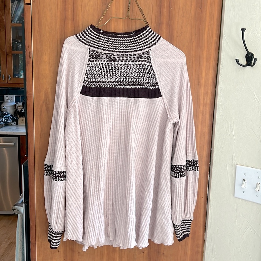 Free People mock turtleneck cotton knit top